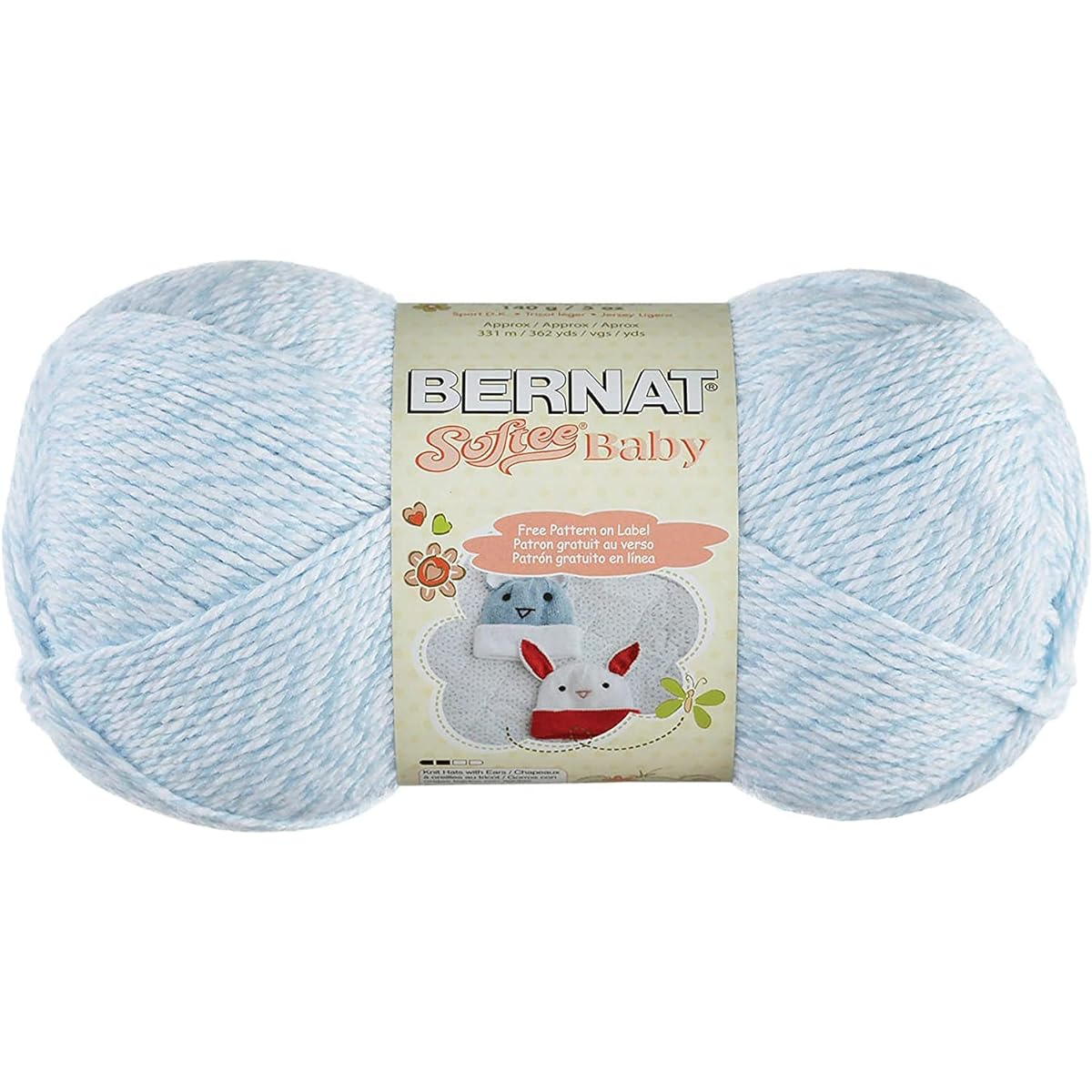 Bernat Softee Baby Denim Marl Yarn - 3 Pack 141g/5oz - Acrylic - 3 DK (Lightweight) - 362 yards - Knitting/Crochet