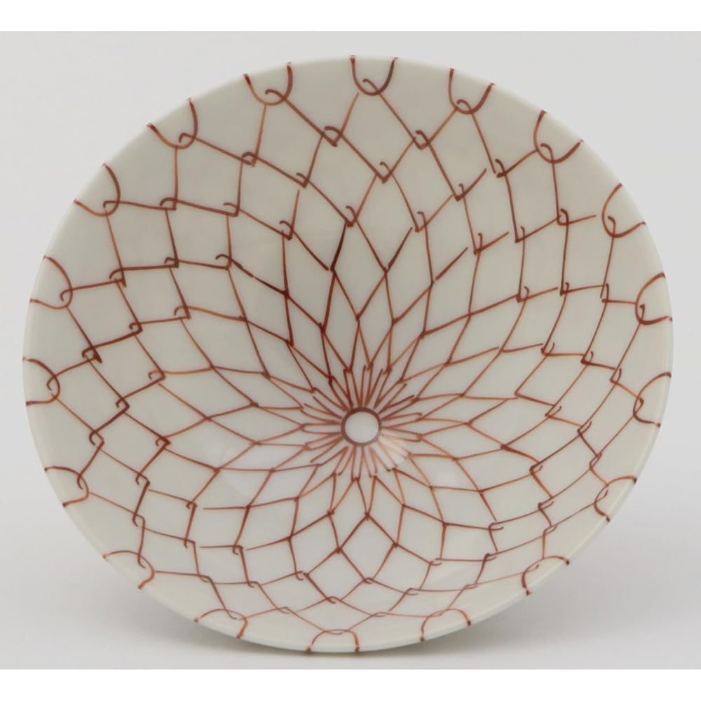 Kyoto ware Kiyomizu ware Hozan kiln Hime tea bowl Red mesh B9-2