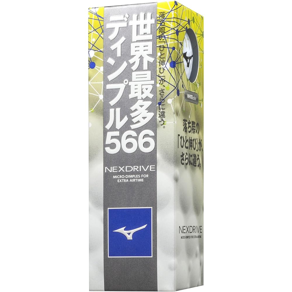MIZUNO Golf Ball Nex Drive 1 dozen (12 pieces) 2 pieces Target head speed: All ranges Ball type: Distance