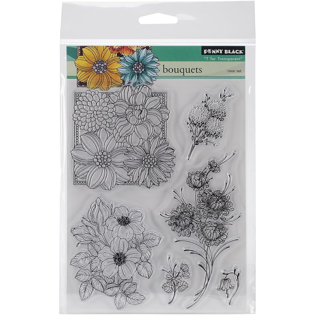 Penny Black Clear Stamps 5"X7.5" Sheet-Bouquets (parallel input product)