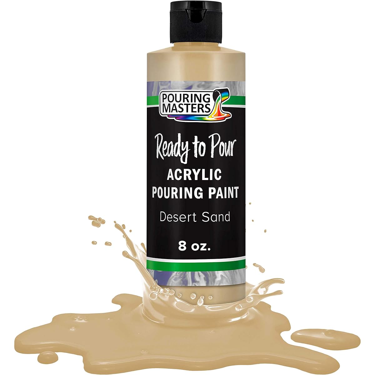 Pouring Masters Desert Sand Acrylic Ready-to-Pour Paint - Premium 8oz Premixed Water-Based - For Canvas, Wood, Paper, Crafts, Tile, Rocks and More