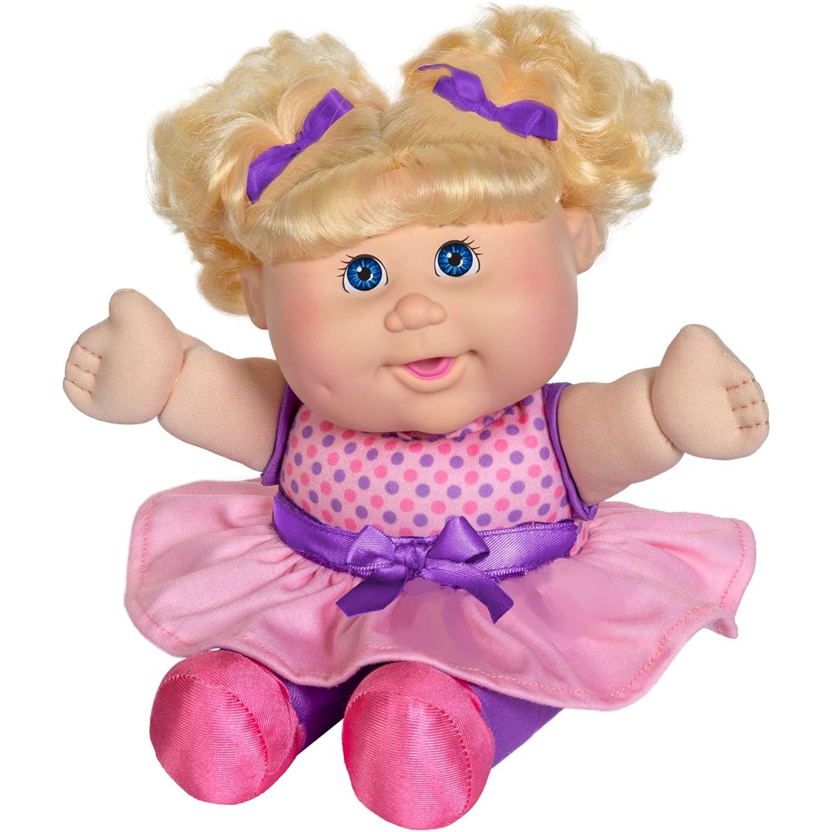 Cabbage Patch Kids Deluxe Babble 'n Sing Toddler in Pink Fashion, 10" - Squishy Hands, Doll Bubbles, Laughs, Sings! 9 Songs-Along Songs - Classic 1998 CPK Doll!