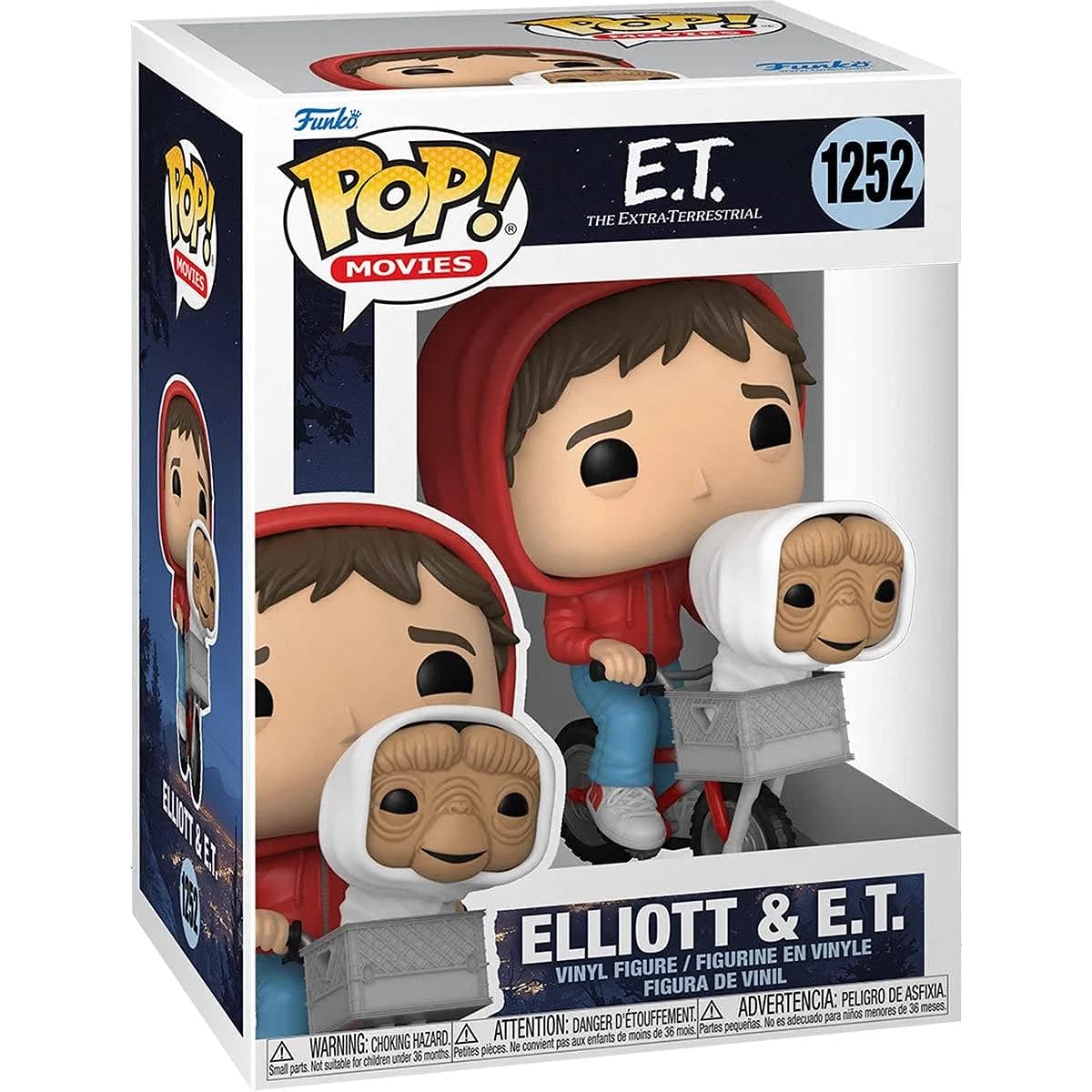 POP E.T. The Extra-Terrestrial - Elliot and E.T. in Basket Funko Pop! Vinyl Figure (Includes Compatible Pop Box Protector Case), Multicolor, 3.75 Inch
