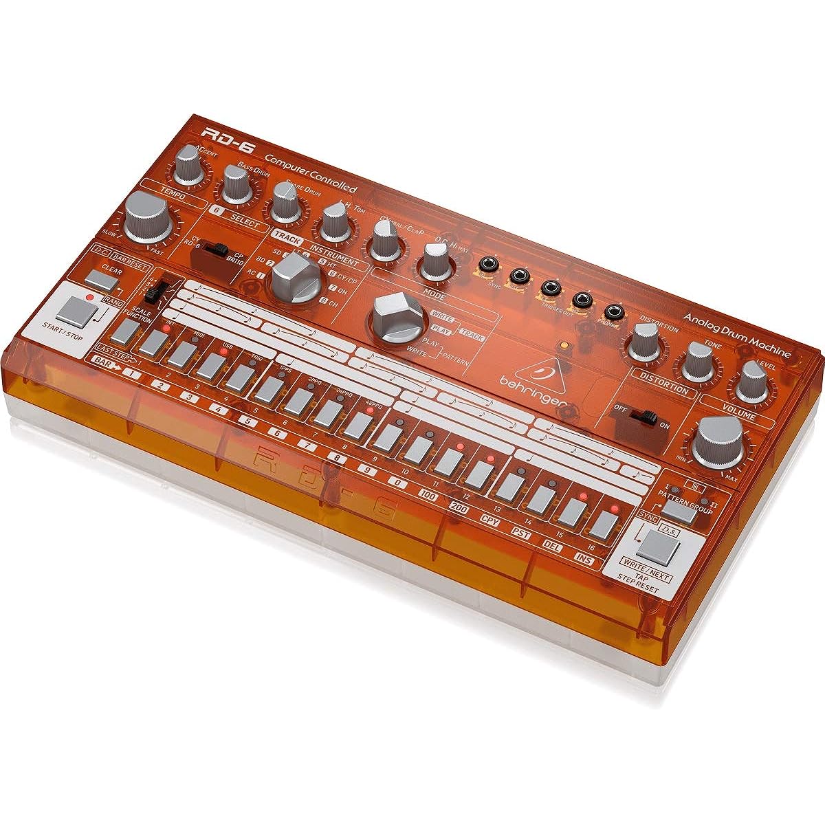 Behringer Analog Drum Machine USB/DIN MIDI Compatible 16 Step Sequencer with Analog Distortion RD-6-TG