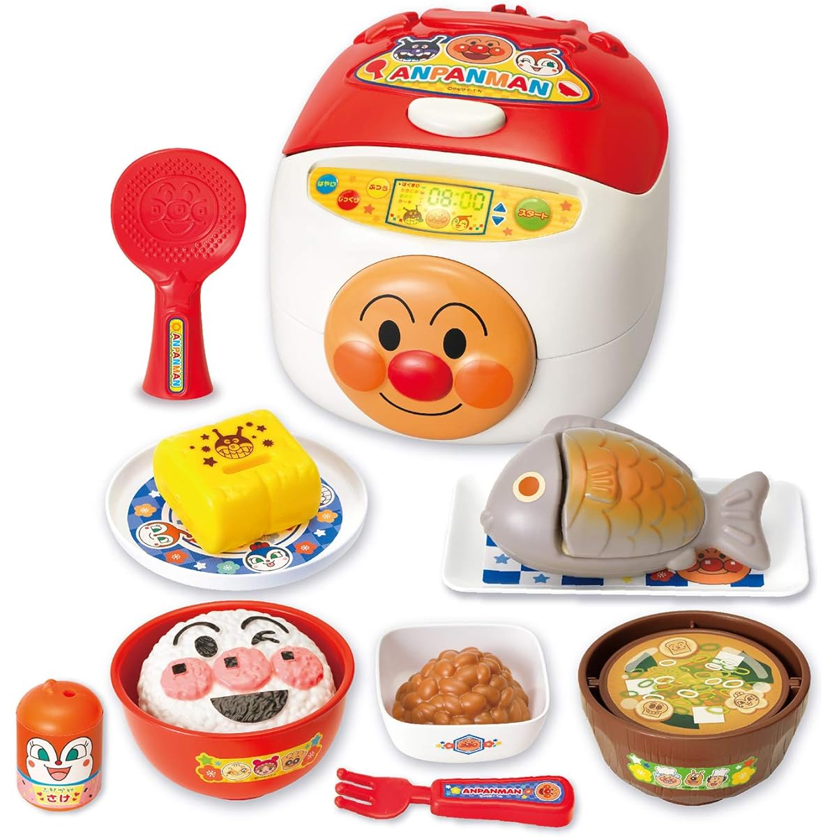 JOYPALETTE Anpanman: It's a Shot! Talking Water Pump and 100% Healthy Japanese Food Set, Plastic