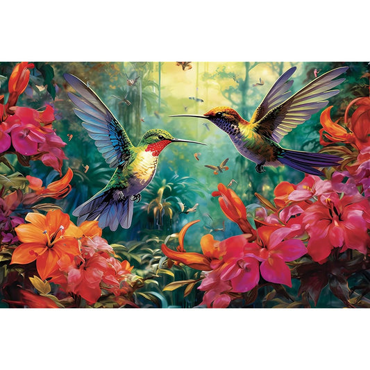 1000 Piece Puzzle for Adults - Hummingbird Garden | Wooden Jigsaw Puzzle 1000 Pieces | Decoration DIY Leisure Game Toy Gift for Family Friends | Challenging Puzzle Size 29 x 20 Inch