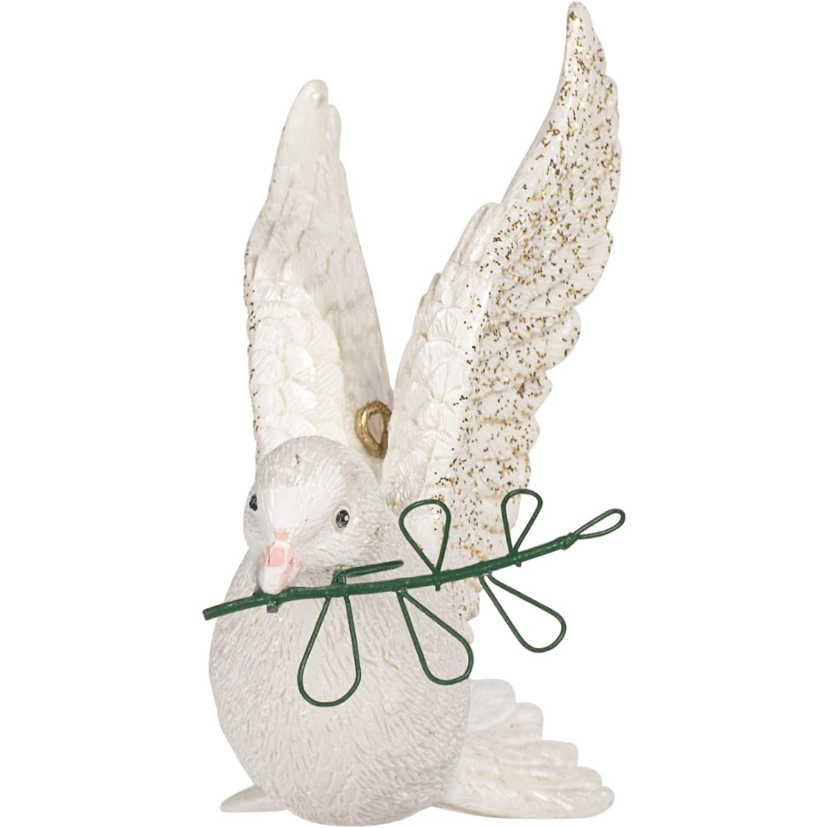 Roman 133664 Dove Olive Branch Ornament 3" White