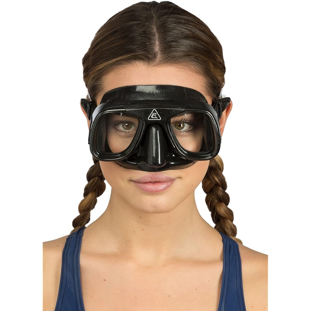 CRESSI Scuba Diving Snorkeling Mask [SUPEROCCHIO] For enthusiasts Classic design Small internal volume Black [Genuine product]