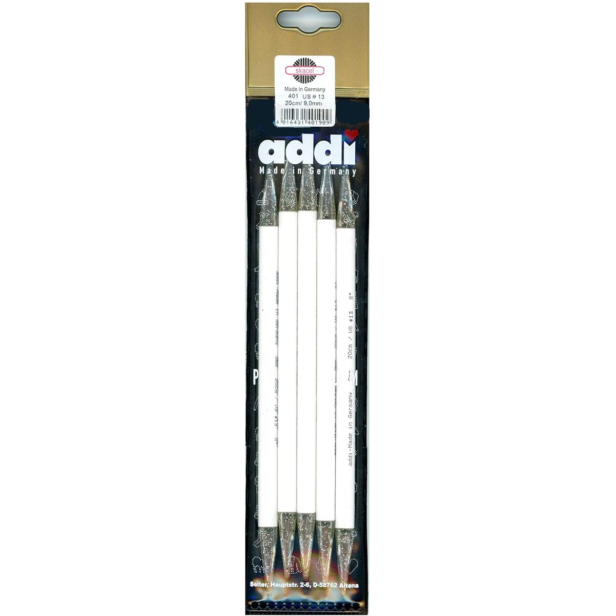 addi Knitting Needles Double Pointed Plastic 8inch (20cm) (Set of 5) Size US 11 (8.0mm)