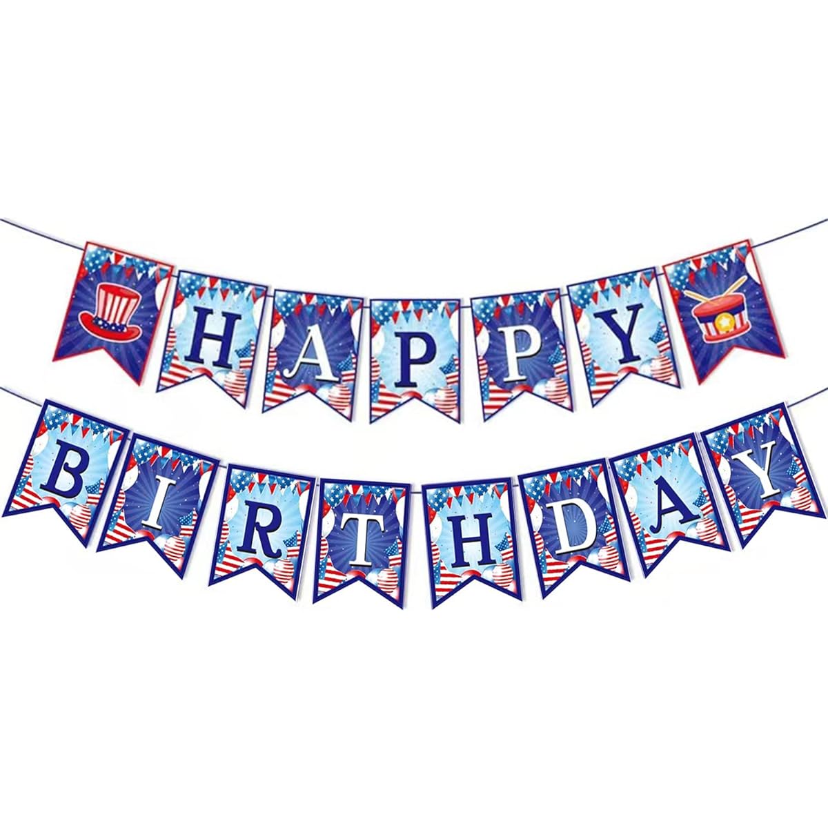 Patriotic Happy Birthday Banner