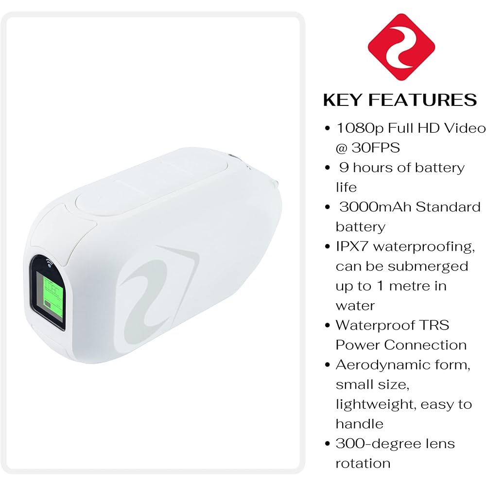 Drift Ghost XL Action Camera, 1080P, EIS3.0 Image Stabilization, IPX7 Waterproof, External Microphone, Motorbike Helmet-Mounted Drive Recorder, Small Camera, Wearable Camera, Long Time Recording, WiFi