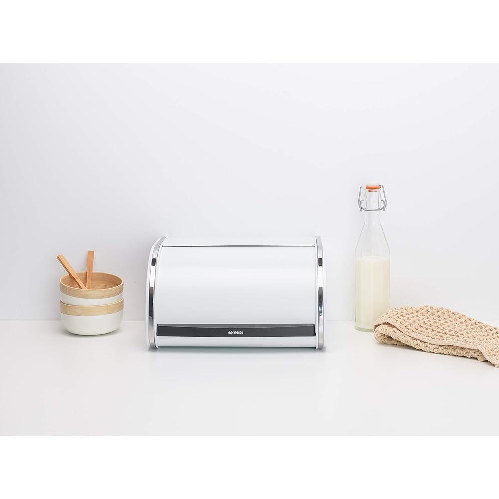 Brabantia Bread Bin Roll Top Medium Bread, Seasoning, Snack Storage Off-White 306044