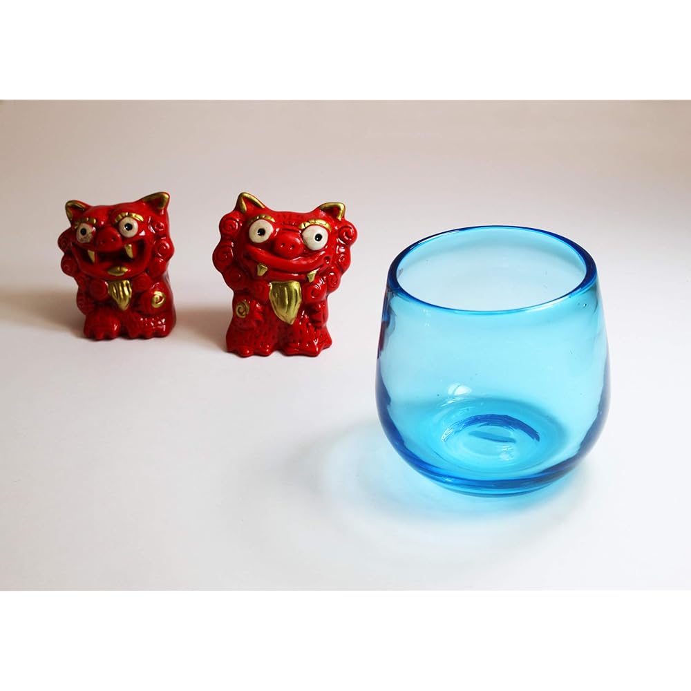 New [Commercial use set] Instagrammable Ryukyu style handmade barrel glass (large) water set of 6