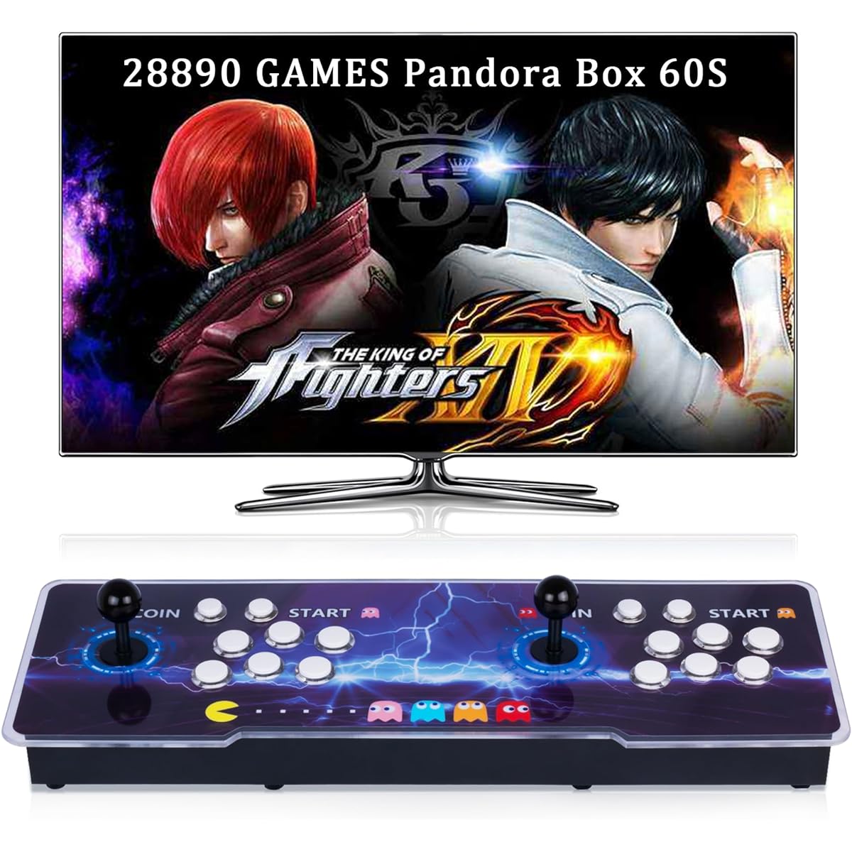 RegiisJoy 28890 in 1 Pandoras Box 60S Arcade Game Console for PC&Projector&TV, 2-4 Players, 1280x720 Inch, 3D Games, Search/Hide/Save/Load/Pause, Favorite List