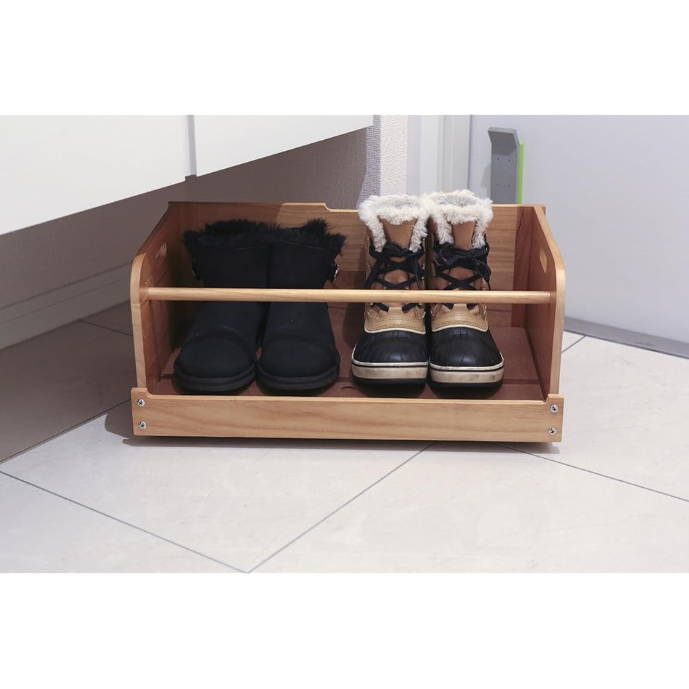 Osmak Shoe Box Lower Storage Box Light Brown 52cm Width Shoes Disaster Prevention Supplies GKS-520LB