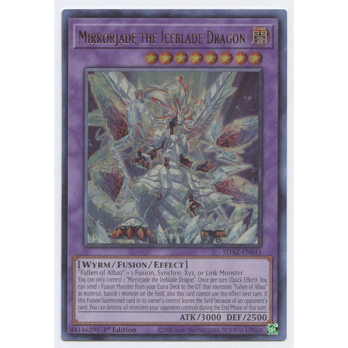 Mirror Jade Ice Dragon SDAZ-EN041 Ultra Rare 1st Edition