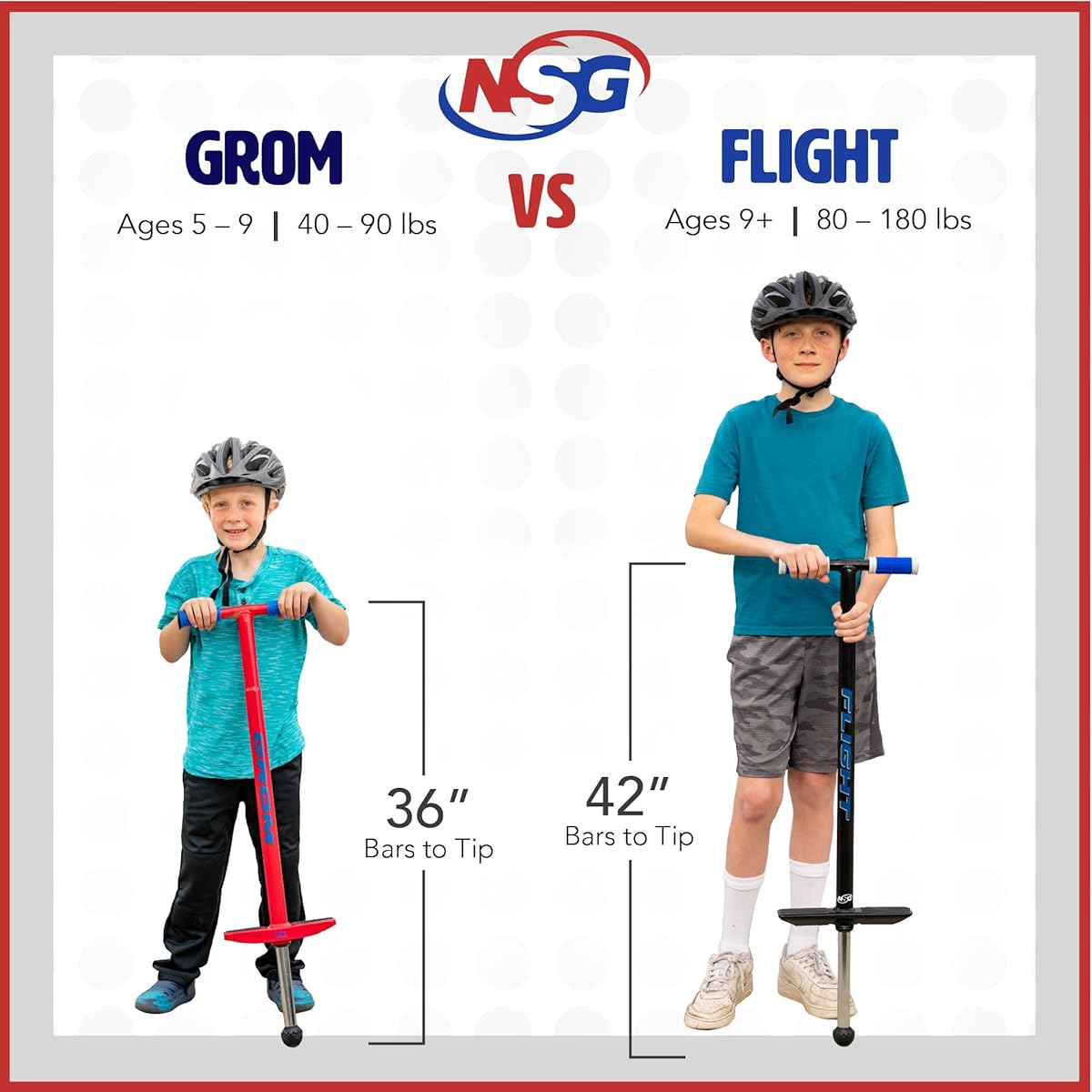 NSG Kids Grom Pogo Stick - Ages 5-9 40-90 lbs