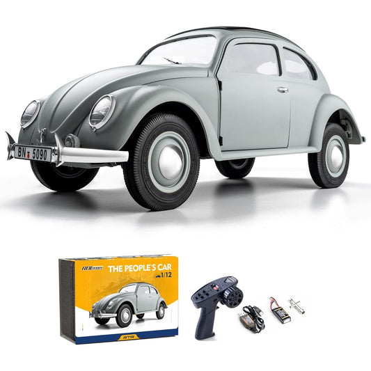 1/12 RC Crawler The People's Car RTR Grey RTR 4RWD Off-Road Truck Hobby Grade Model Car RC Car Remote Control Car 4-Ch and 2.4Ghz Transmitter LED Light Battery and USB Charger