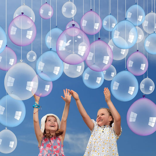 130pcs Clear Balloons Strand Kit Bubble Crystal Pastel Clear Balloons Under the Sea Decorations DIY Round Latex Balloons for Birthday Party Wedding Engagement Supplies (10" 5")