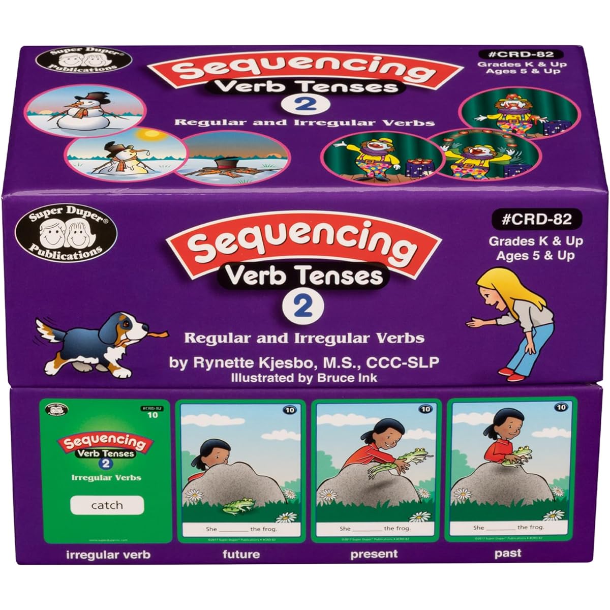 Sequencing Regular and Irregular Verb Tenses Set 2 Fun Deck Flash Cards Early Reader - Super Duper Educational Learning Toy for Kids
