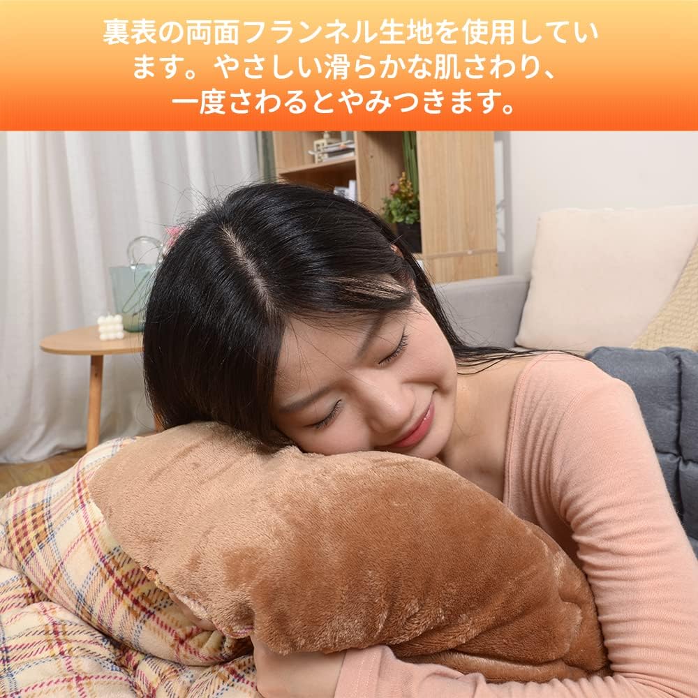 Peto-Raifu Kotatsu Futon, Kotatsu Thick Comforter, Single Comforter, Square, Reversible, Can be used on both sides, Smooth, Flannel material, Made of heat-generating cotton, Heat retention, Can be washed, Does not shed, Check pattern ②, 185 x 185 cm