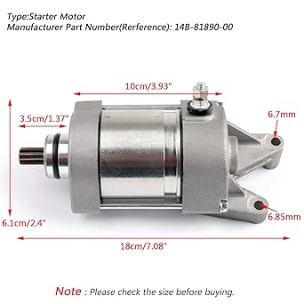 Artudatech Starter Motor Engine Start for Yamaha YZF R1 R1 2009-2014 2013 14B-81890-00