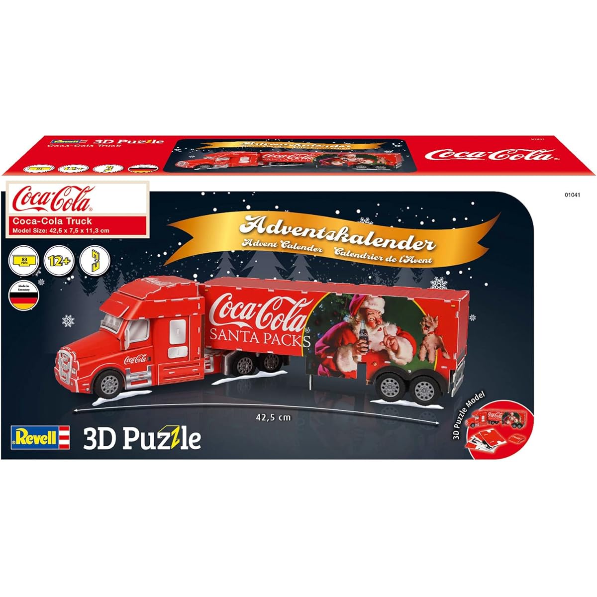01041 Advent Calendar Coca-Cola Truck 3D Puzzle
