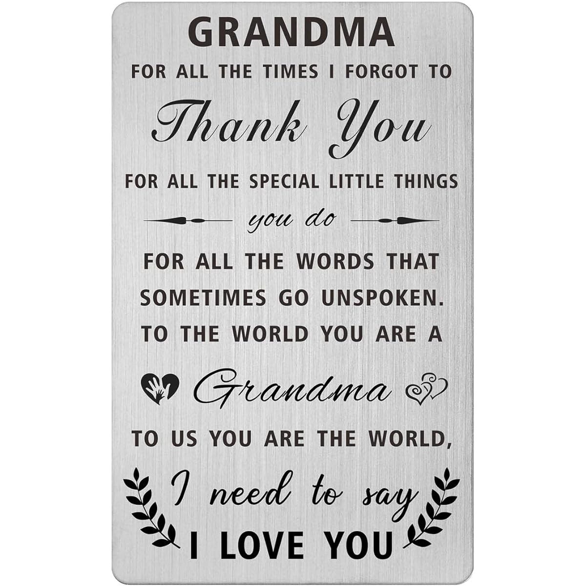 Grandma Birthday Gifts, Grandma Wallet Card Gifts from Grandson, I Love You Grandmother, Thoughtful Birthday Anniversary Gifts for Grandma