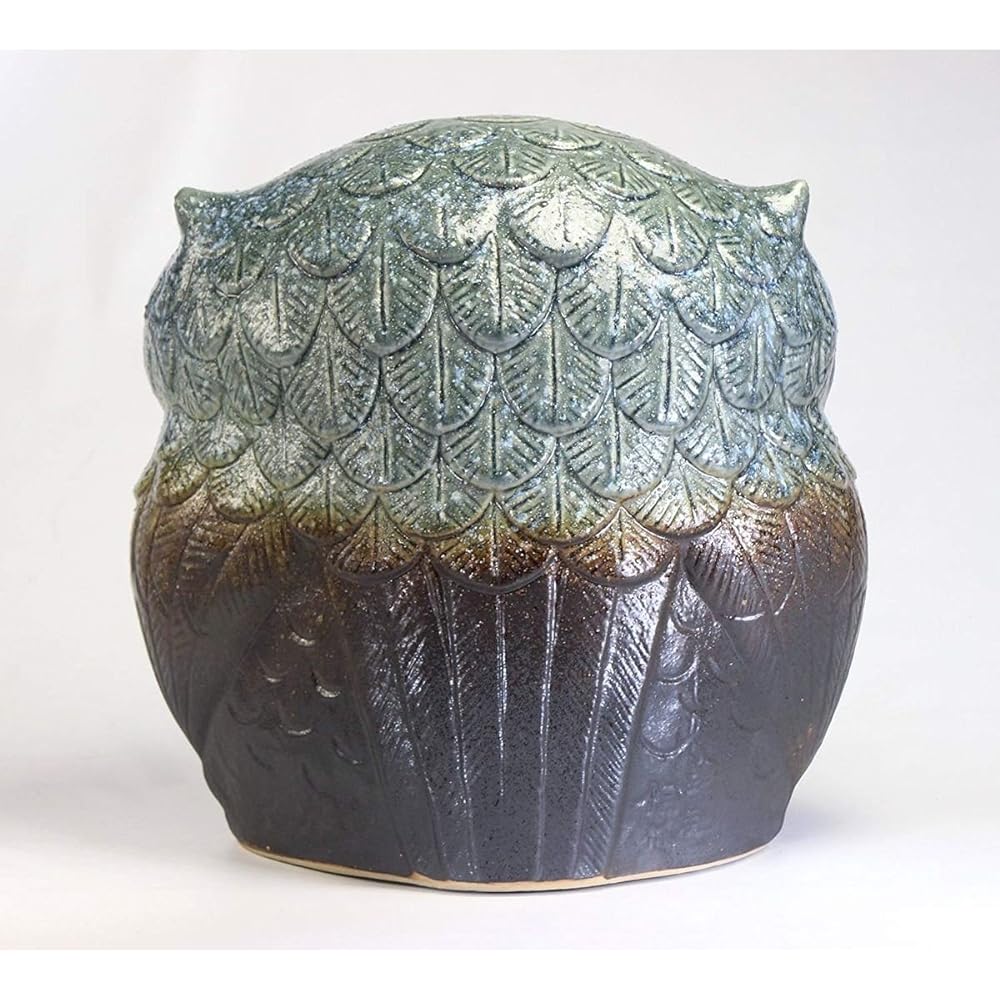 CtoC JAPAN Select Shigaraki Owl Ornament R101-13BY Pottery Width 41cm x Depth 32cm x Height 39cm Fukutaro (Blue Kiln Skin) No. 13 Stylish Pottery 4510542320239