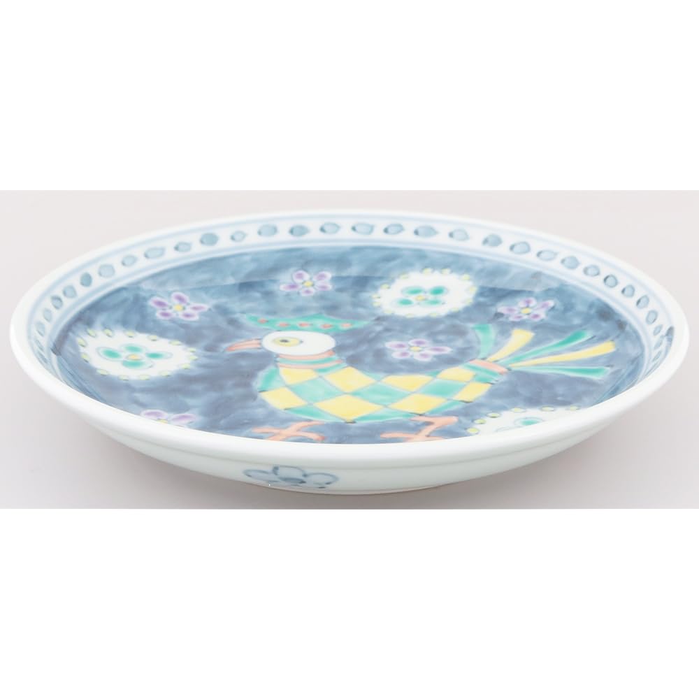 Hasami Ware Rinkurou Kiln Yumeji Round Plate 20cm Bird of Paradise 009429C530