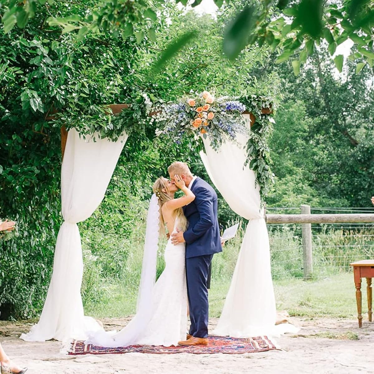 White Backdrop Curtain 10x10ft Chiffon Wedding Arch Backdrop Drape Birthday Party Baby Shower Decor 2 Panels 5ft x 10ft