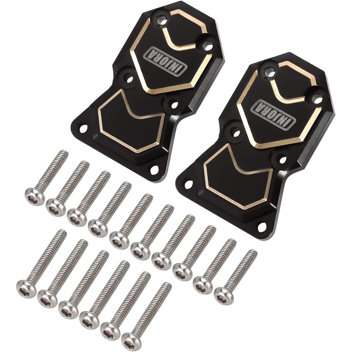 INJORA Brass Differential Covers for Front and Rear Axles Black Coated Finish for Axial SCX24 Bronco Deadbolt C10 JLU Gladiator 90081 1/24 RC Crawler Car