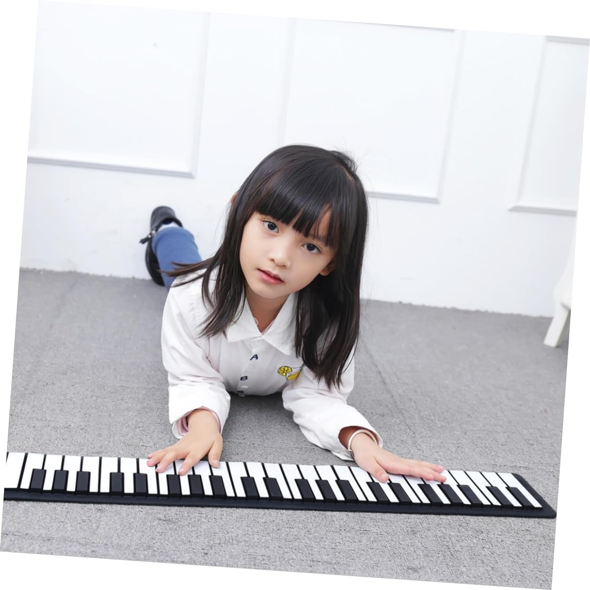 SWOOMEY 88 Roll Piano Numeric Keypad Soft Keyboard Piano Silicone Keyboard Piano Foldable Electronic Organ Electric Piano Musical Instrument Hand-wound Silica Gel