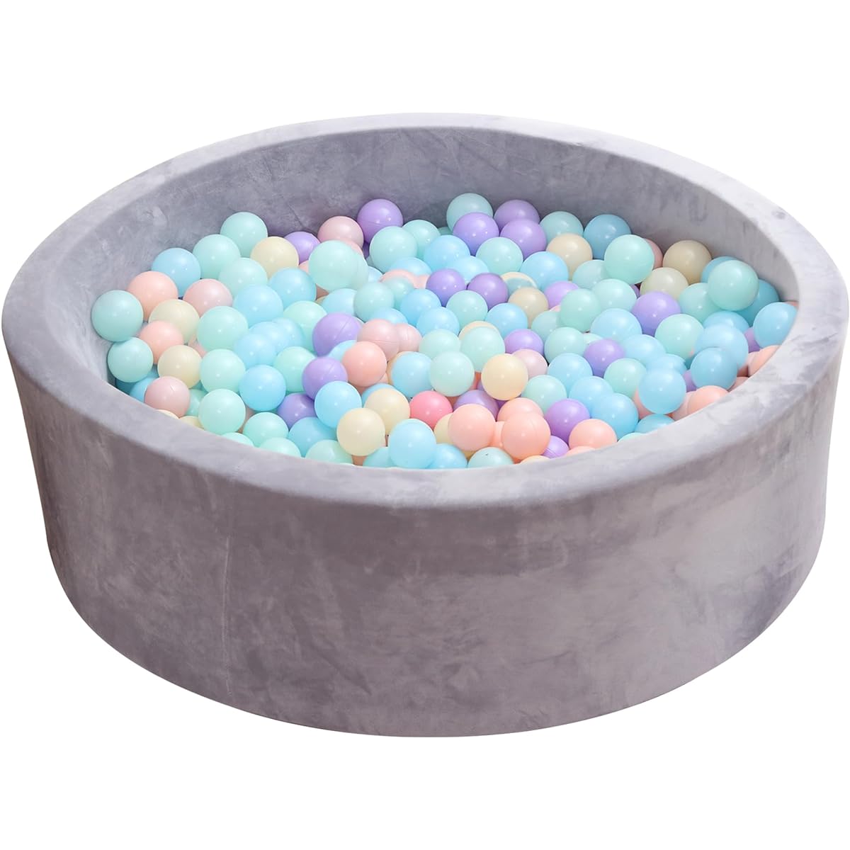 MEOGETY Baby Foam Ball Pit for Toddlers Kids Children Infant Round Soft Small Balls Pool Pit Girls and Boys Gifts Indoor Playpen, Balls Not Included, Light Grey
