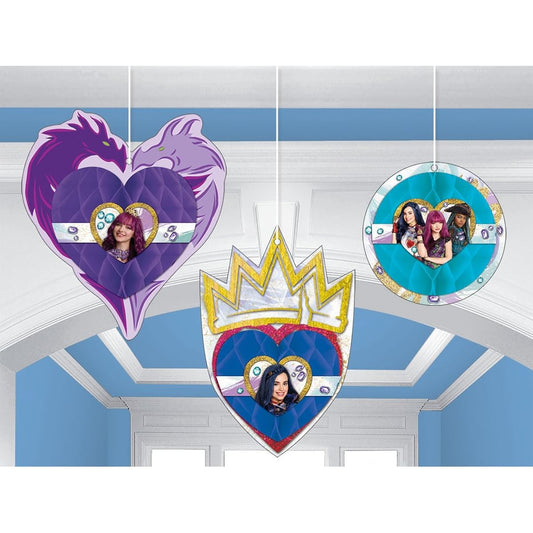 amscan amscan 290065 Disney Descendants 2 Birthday Honeycomb Decoration 3 Ct 11.5 Inch