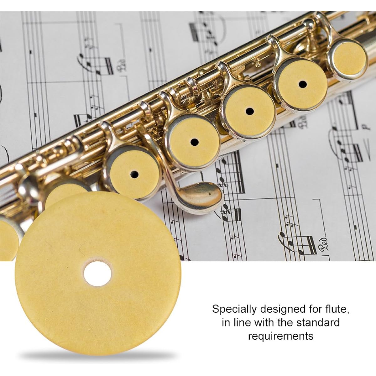 Vbest life Flute Pad Set 16 Pieces Durable Flute Pad Set for Flute Yellow
