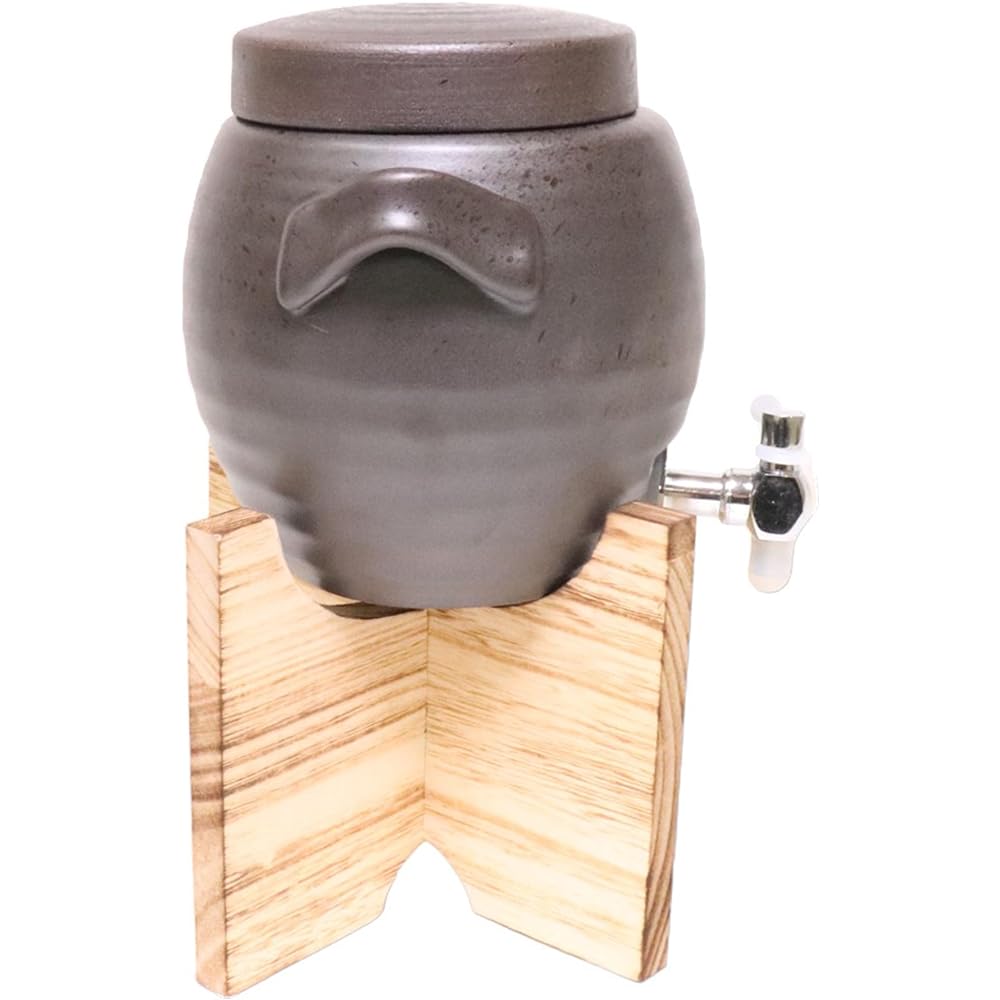 Black ceramic glaze-blown multi-server (1.8L) [18 x 17cm 1,800cc 1400g] [Shochu server] Imported | Restaurants, inns, Japanese tableware, restaurants, stylish tableware, commercial use