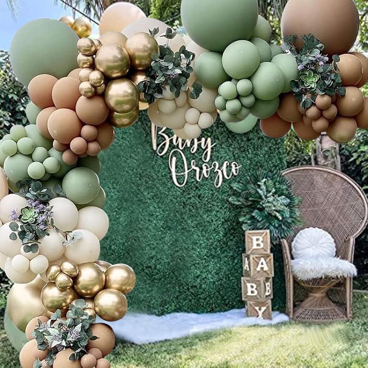 Sage Green and White Balloon Garland Arch Kit for Baby Shower, Bridal Shower, Wedding, Birthday, Hen Party, Christmas Decorations