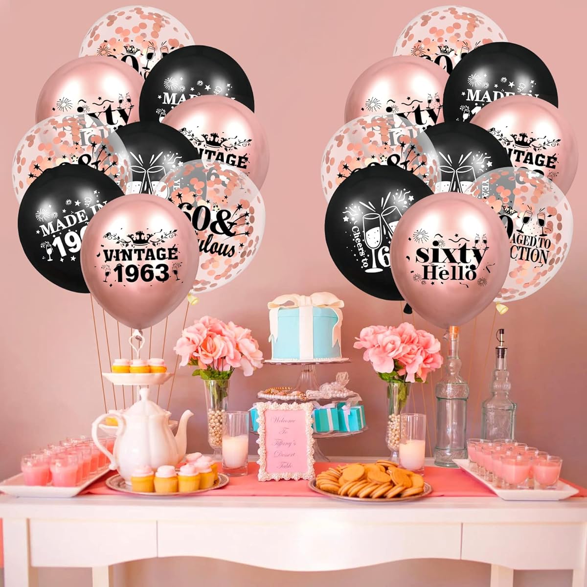 60 years old rose gold balloon