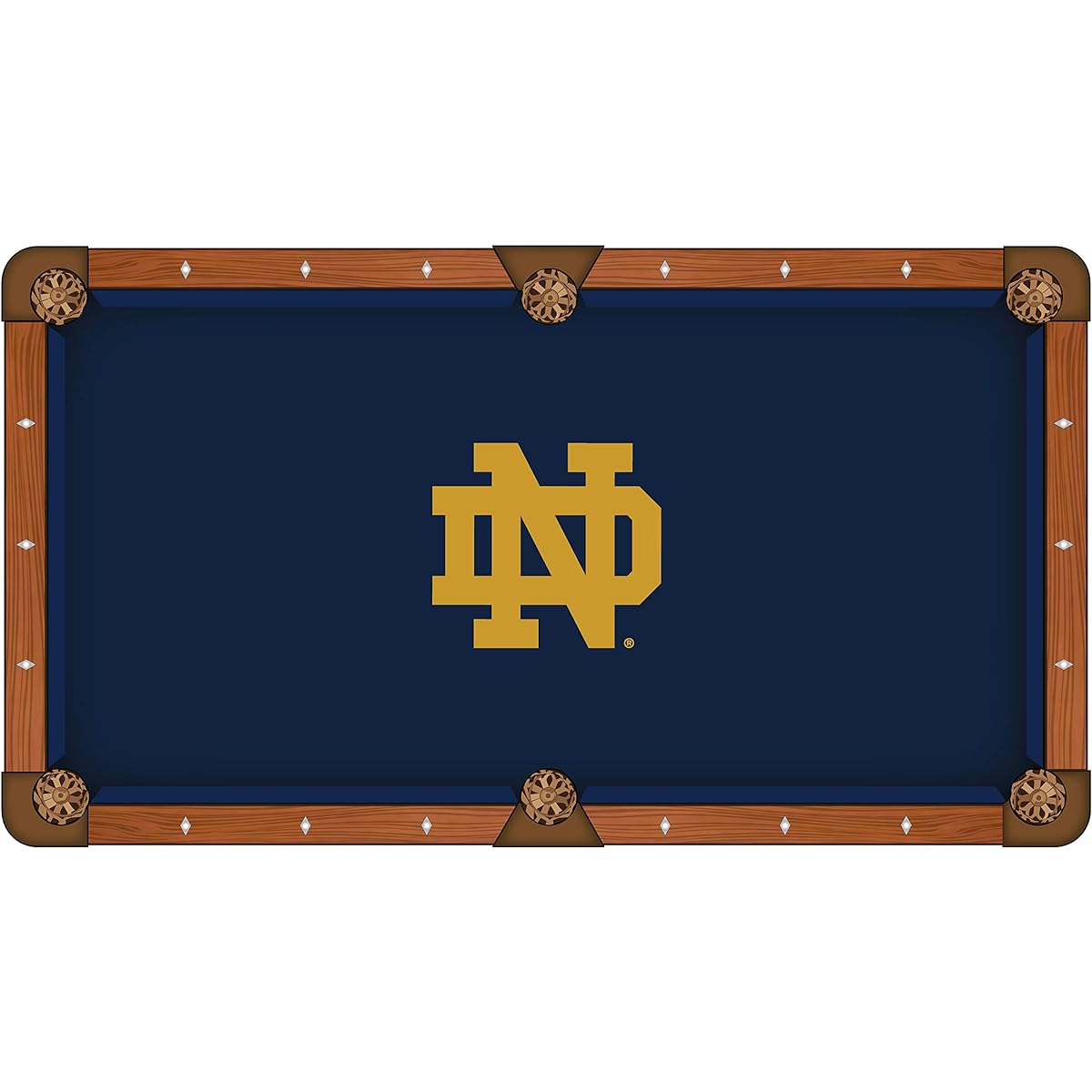 Notre Dame Fighting Irish Navy with Tan "ND" Logo Billiard Pool Table Cloth