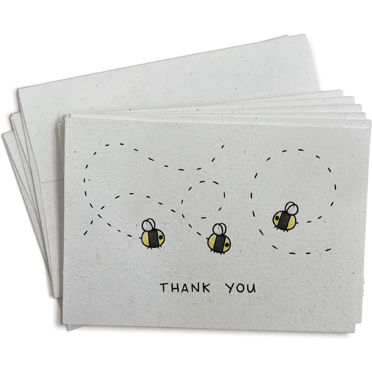 Sugartown Greetings Fuzzy Buzzy Bee Thank You Cards - 24 Bee Thank You Cards with Envelopes - Blank Bee Note Cards for Birthday Parties, Baby Showers, and Summer BBQs