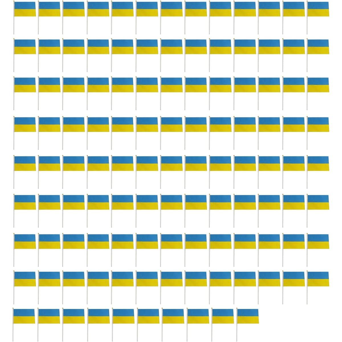 Ukraine Flags Outdoor Indoor Decoration, Ukraine Flag Polyester with 2 Brass Grommets, Ukraine Flag Double Stitched, No Flag Pole (100pcs 5.5x8.2inch)