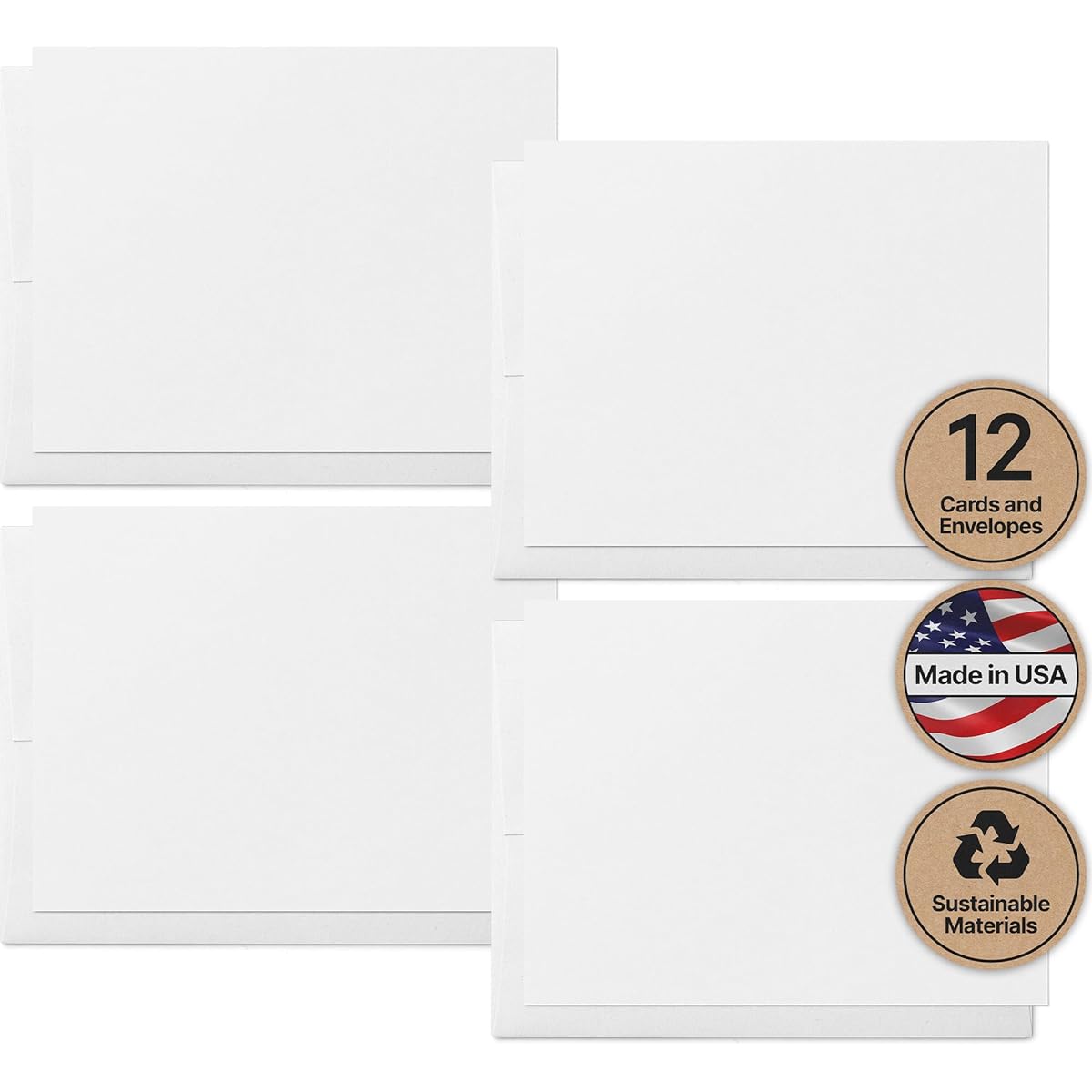 Twigs Paper Blank Greeting Cards and Envelopes Printable Heavyweight Cardstock Customizable DIY Cards Thank You Cards for Christmas, Birthdays, and Any Occasion, 5.5 x 4.25 Inch (Set of 20)