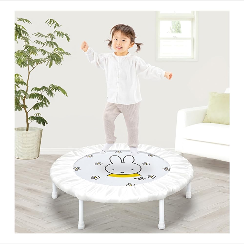 [Official] Ides Home Trampoline Miffy Quiet Design Rubber Type Safe Load Capacity 70kg Indoor Children's Indoor Play Equipment