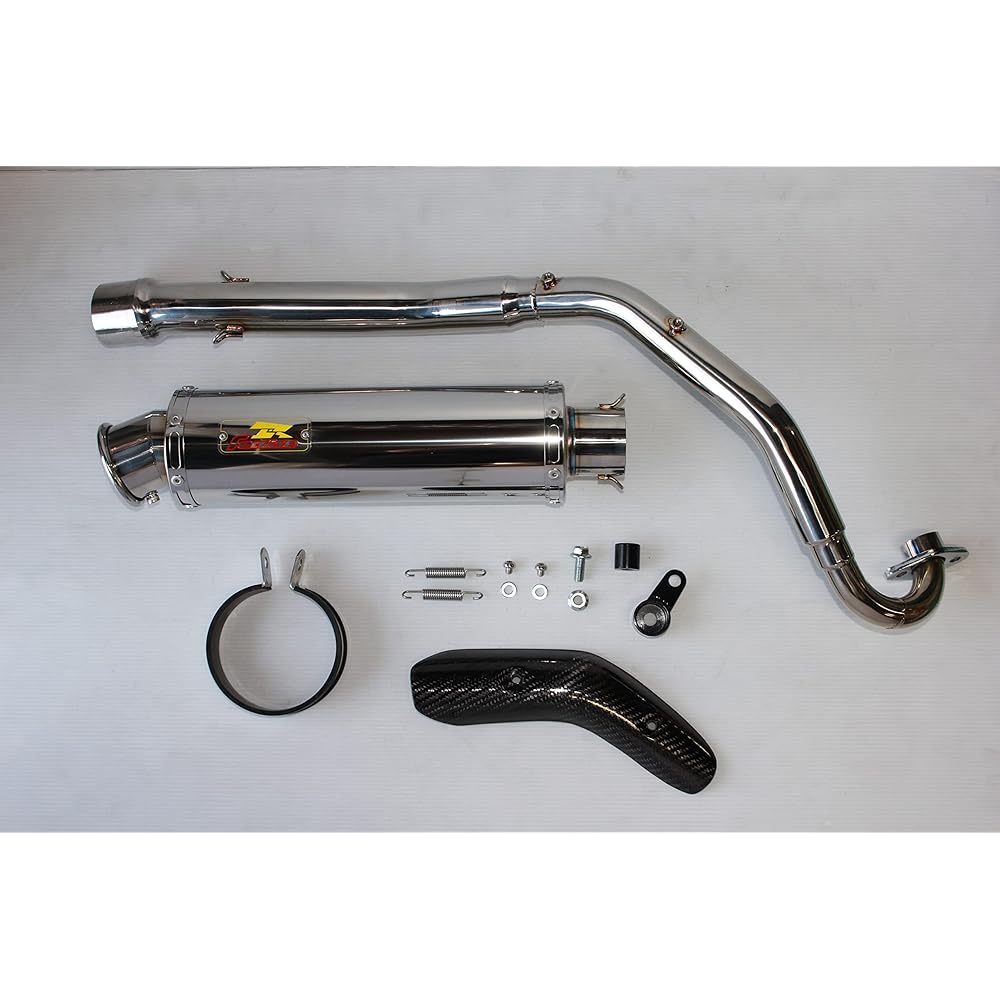 Realize Hunter Cub Motorcycle Muffler CT125 8BJ-JA65 2BJ-JA55 2020~ EMPLESS SUS Stainless Steel Up Type Muffler Honda Custom Dry Carbon with Heat Guard CT125 HUNTER Cub 415-101-00 Silver