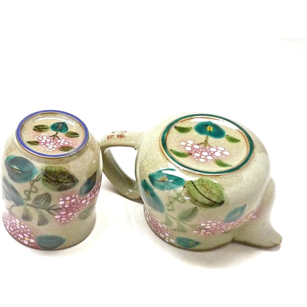 Kutani ware [tea utensils, teapot, teapot 2-piece set] small calyx hydrangea [back picture]