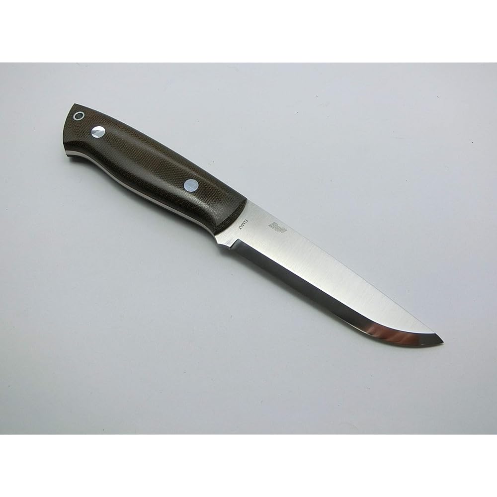 BRISA Trapper 115 Elmax Scandi Grind Green Canvas Micarta Red Liner