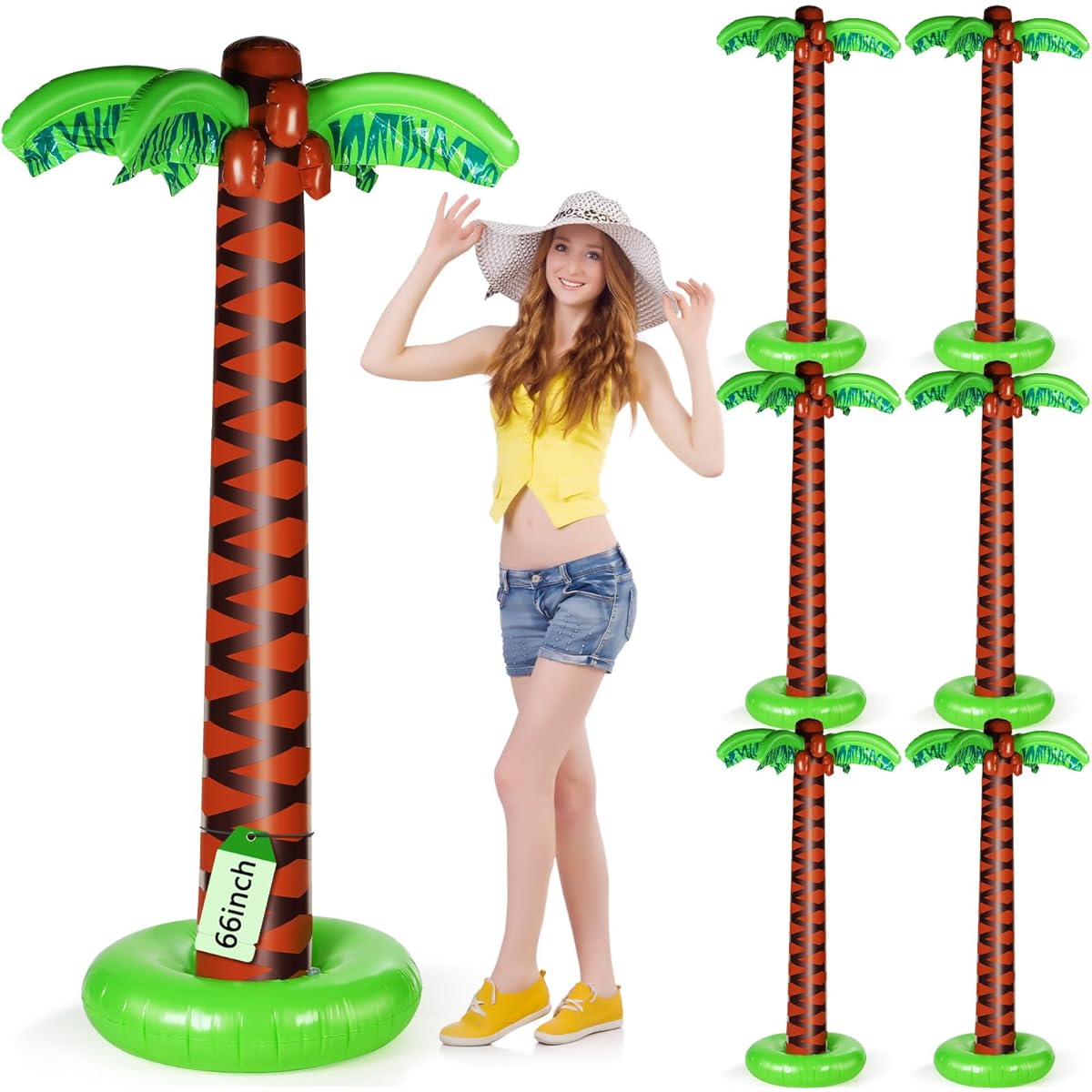 Inflatable Palm Tree Inflatable Coconut Tree Heavy Duty Luau Party Palm Tree 66 Inches Tall Inflatable Palm Tree Summer Tropical Beach Hawaiian Party Decorations