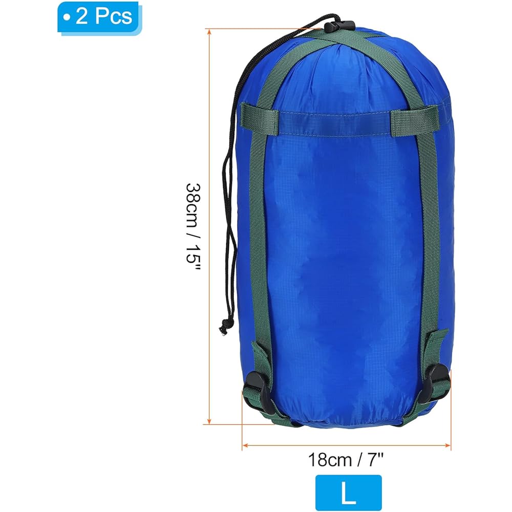 PATIKIL Compression Storage Bag Set of 2 20L Waterproof Sleeping Bag Lightweight Compression Storage Bag for Backpacking Camping Sky Blue