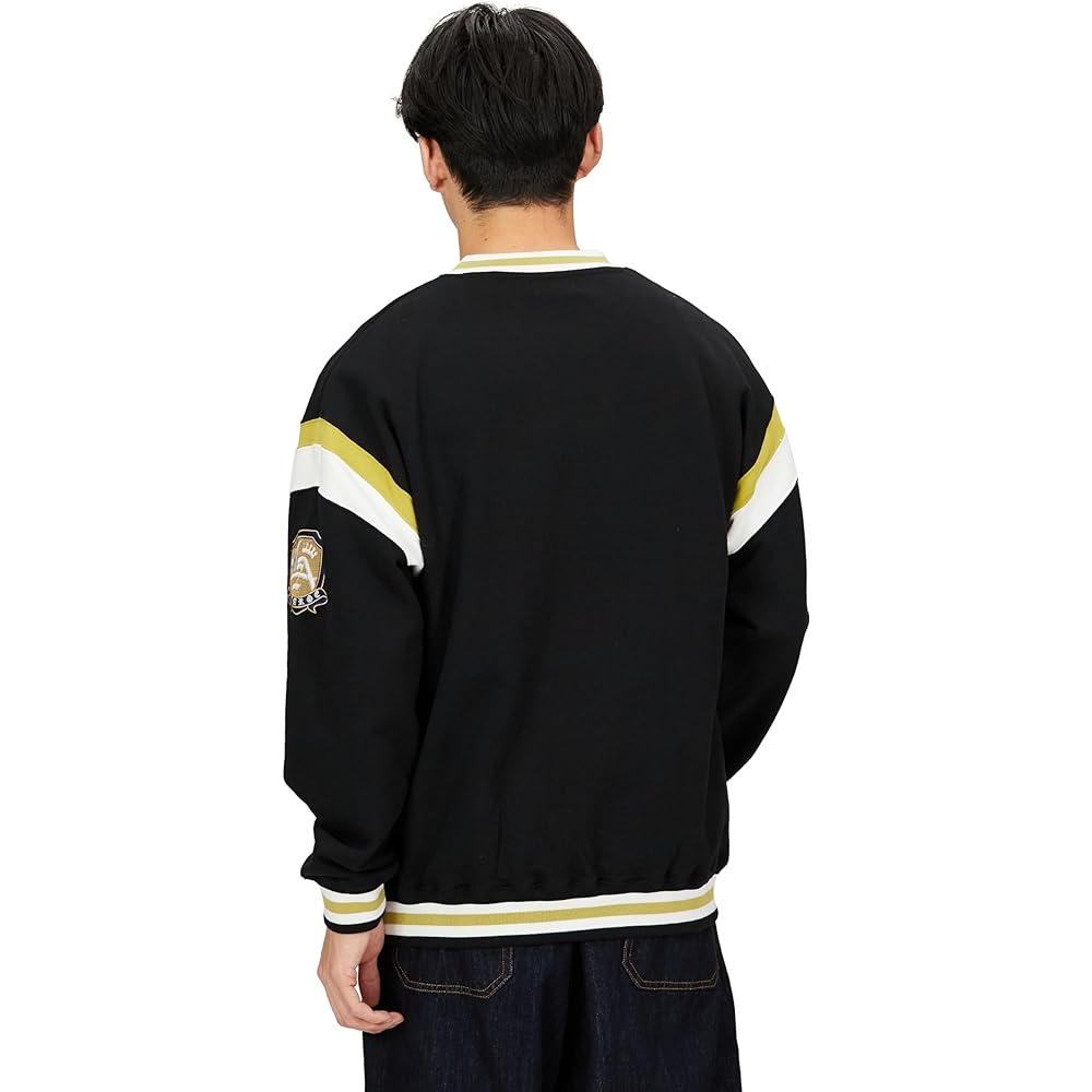 [Extra Large] Hooded Sweatshirt BASEBALL LOGO EMBROIDERED V NECK SWEATSHIRT Men's